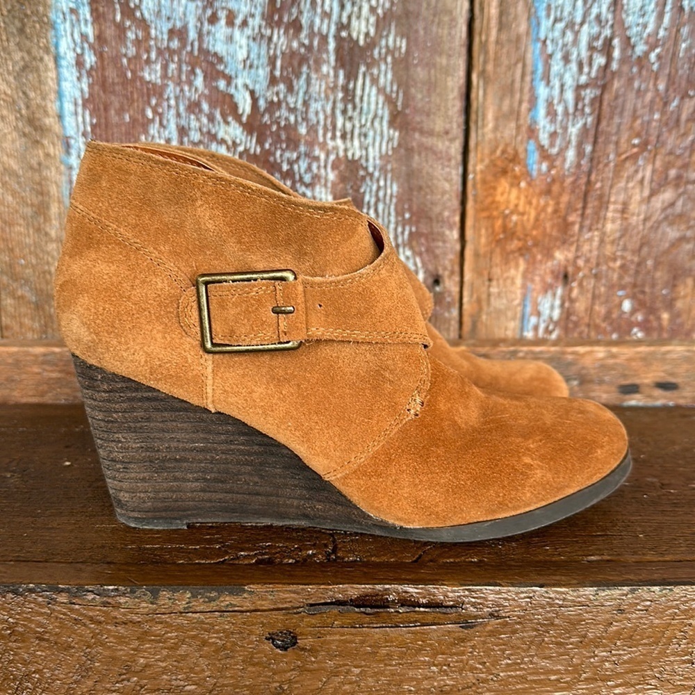 Lucky Brand "Sumarah" Wedge Ankle Booties Size 7.5